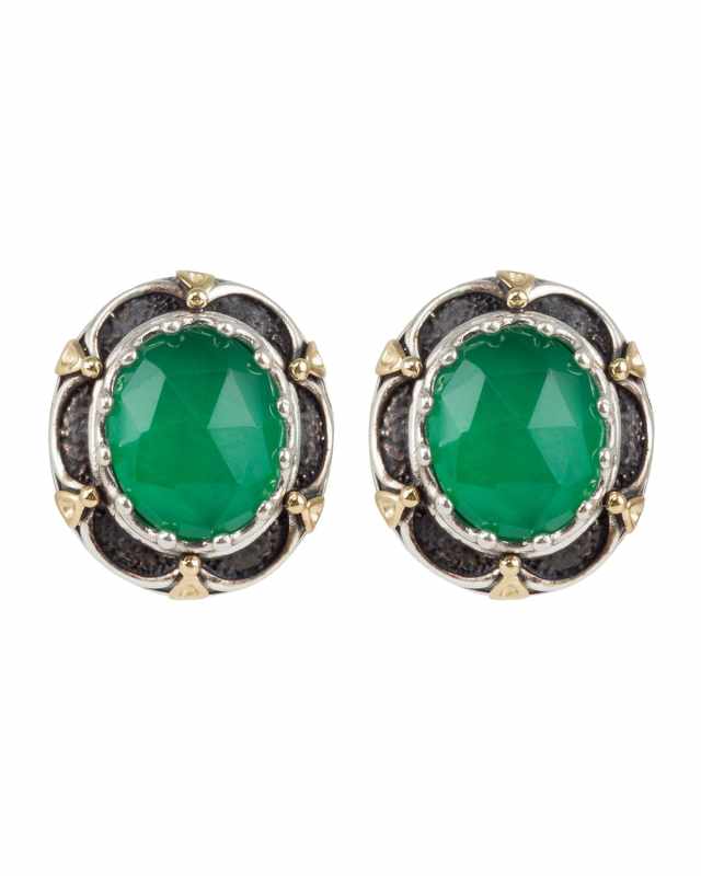 Jade Clip-On Earrings w/ 18k Gold